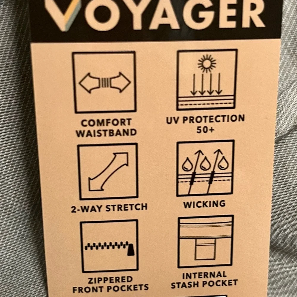 Voyager Men’s Performance Active Golf 2 Shorts XL 38/40 Black & Khaki NEW - Picture 7 of 8